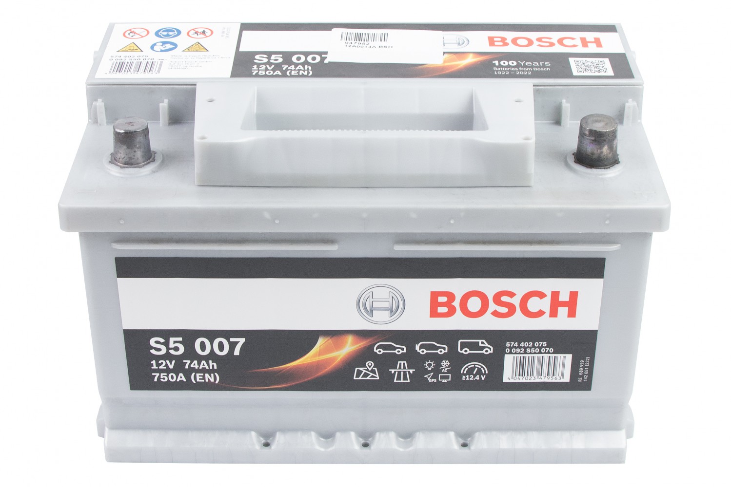 АКУМУЛЯТОР BOSCH 12В/74АГ/750А/16,978КГ
